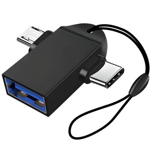 Подвійний OTG адаптер USB 3.0 на Type-C + MicroUSB, перехідник для смартфона/ноутбука Addap UA2MIX-01, 5 Гбіт/с