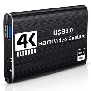 Внешняя карта видеозахвата для записи, стриминга и оцифровки видео на 2 монитора Addap VCC-04 | USB 3,0, HDMI