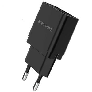 МЗП / USB зарядка - блок живлення Borofone BA19A, 5V, 1.0A, Чорний