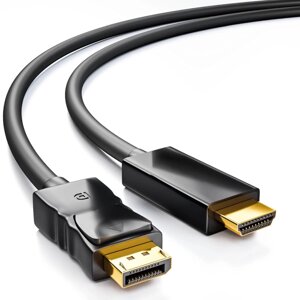 Кабель - перехідник DisplayPort to HDMI для синхронізації відео та аудіо потоку Addap DP2HDMI-01c, 4K UltraHD, 1,8 м