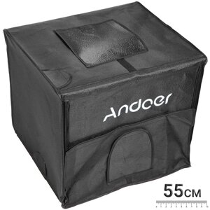 Переносний фотобокс із LED підсвічуванням Andoer LB-01 | лайтбокс для предметної зйомки, 55см