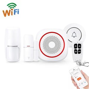 Беспроводная Wi-Fi сигнализация + дверной звонок USmart SAS-02w | комплект с сиреной , Tuya, Android / iOS