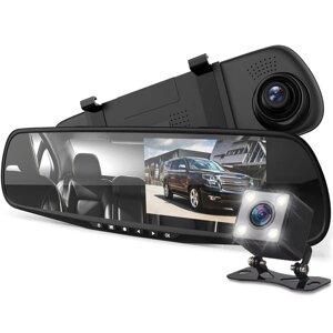 Автомобільне дзеркало з відеореєстратором та камерою заднього виду Podofo K0074A2, дисплей LCD 4.3"