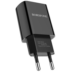 МЗП / USB зарядка - блок живлення Borofone BA20A, 5V, 2.1A, Чорний