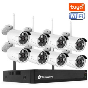 Бездротовий WiFi комплект відеоспостереження на 8 камер USmart ICK-02w, охоронна система для розумного дому, підтримка