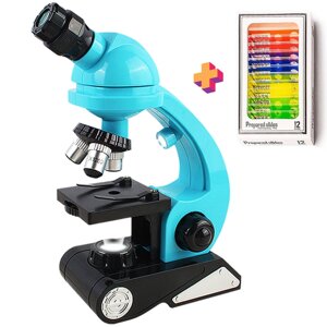 Детский научный набор: микроскоп OEM 0046B до 1200х + биологические образцы