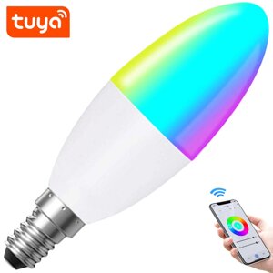 Умная светодиодная WiFi LED лампочка USmart Bulb-02w, E14, RGB лампа с поддержкой Tuya, Android/iOS