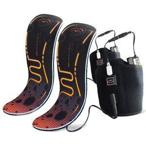 Электронные стельки для обуви с регулируемым подогревом uWarm SE338LB, с 4 типами питания, дышащие, размер