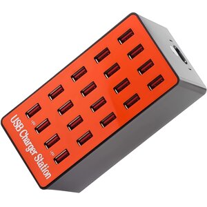 Мультзарядний пристрій на 20 USB портів Addap MCS-A5, док-станція, 80W, orange