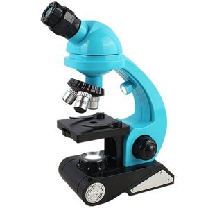 Качественный детский микроскоп для ребенка OEM 0046B с увеличением до 1200х, Голубой