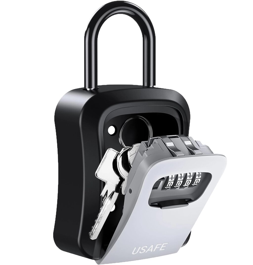 Підвісний металевий міні сейф для ключів uSafe KS-05, з гачком і паролем, Сірий від компанії Гаджет Гік - Магазин гаджетів - фото 1