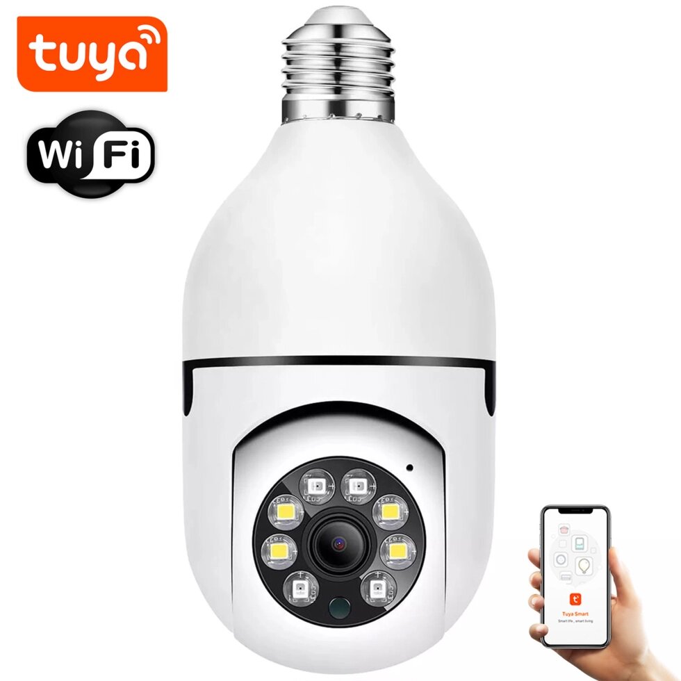 Розумна поворотна WiFi камера-лампочка в цоколь для відеоспостереження USmart LBC-01w, з підтримкою Tuya, E27, 3 МП від компанії Гаджет Гік - Магазин гаджетів - фото 1