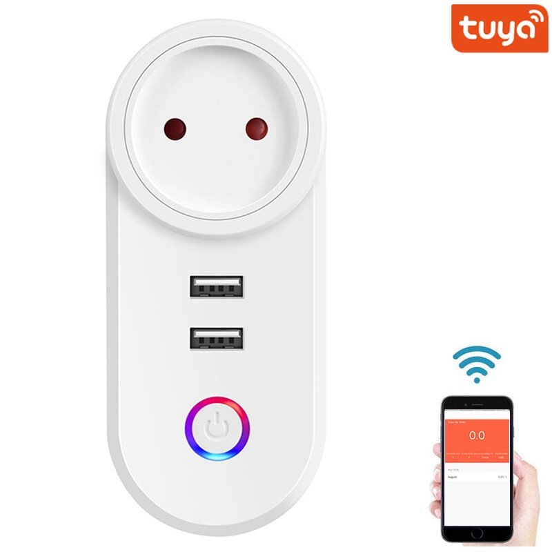 Розумна Wifi розетка USmart IS-02w з USB роз'ємами, 16А, підтримка Tuya, Android / iOS від компанії Гаджет Гік - Магазин гаджетів - фото 1