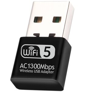 Швидкісний мережевий USB WiFi адаптер Addap UWA-06, дводіапазонний 2.4 ГГц + 5 ГГц, бездротовий приймач, 1300 Мбіт/с
