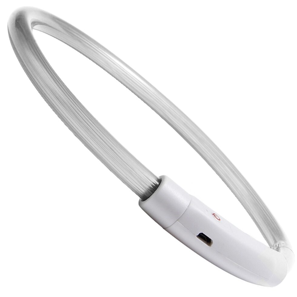 Светодиодный светящийся ошейник с LED подсветкой iPets LC-01, размер L, белый ##от компании## Гаджет Гік - Магазин гаджетів - ##фото## 1