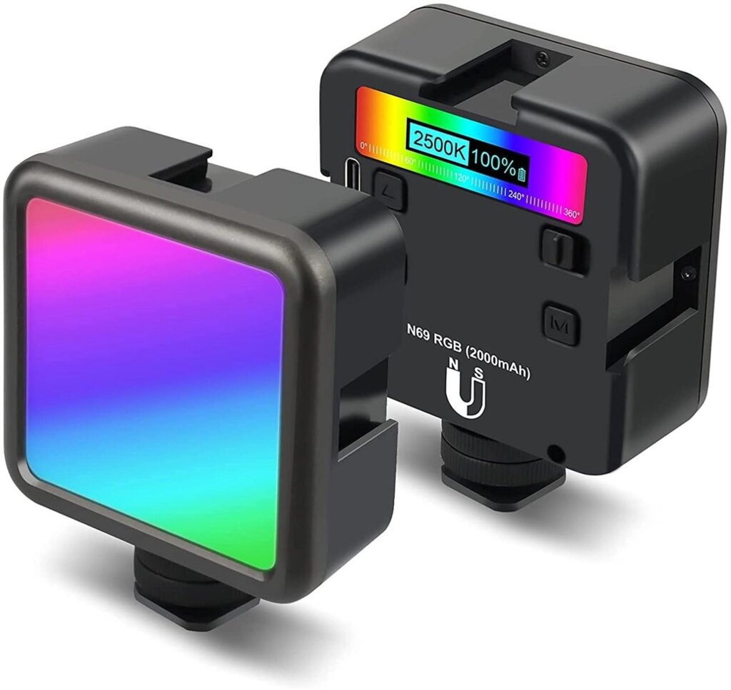 Світлодіодне накамерне відео світло Andoer N69 RGB | Портативна кольорова LED панель від компанії Гаджет Гік - Магазин гаджетів - фото 1