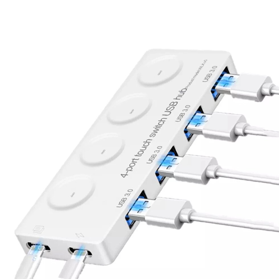 USB-хаб на 4 порти USB 3,0 + 2 Type-C Addap WLX-V5 від компанії Гаджет Гік - Магазин гаджетів - фото 1