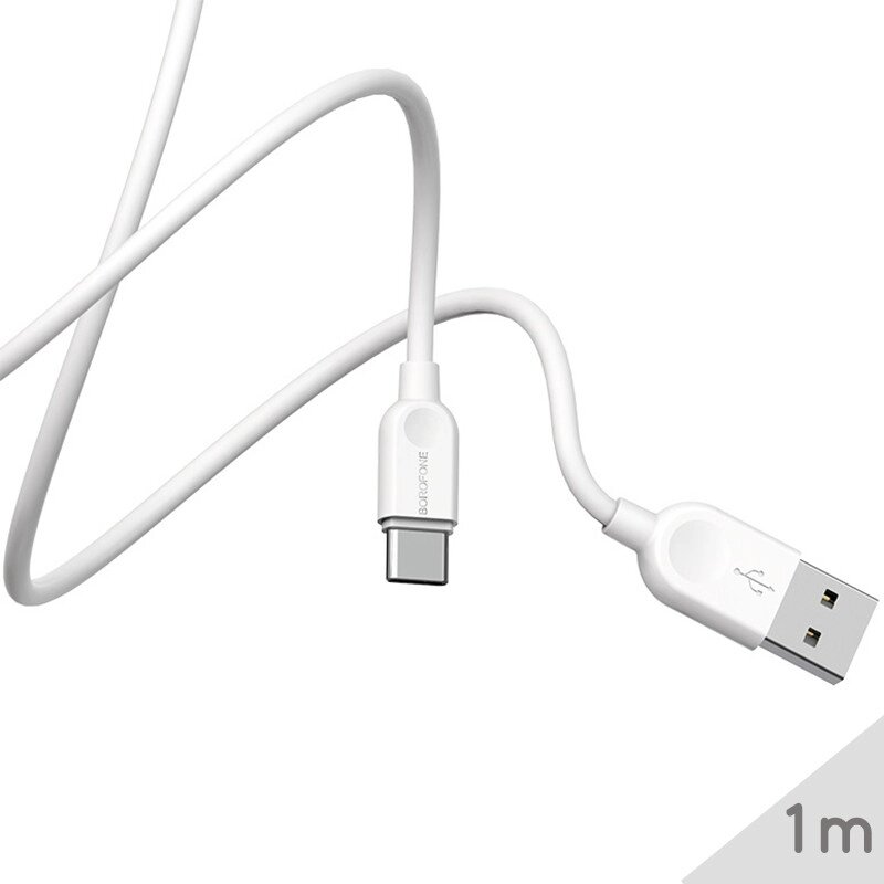 USB - Type-C кабель для смартфона Borofone BX14, 2.4A, Білий, 1m від компанії Гаджет Гік - Магазин гаджетів - фото 1