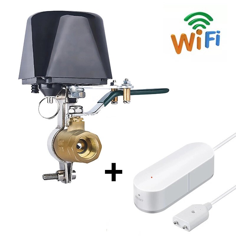 WiFi Комплект захисту від потопа USmart | електропривод SM-01w + датчик затоплення LWS-01w, Tuya, DN15, 1/2 " від компанії Гаджет Гік - Магазин гаджетів - фото 1