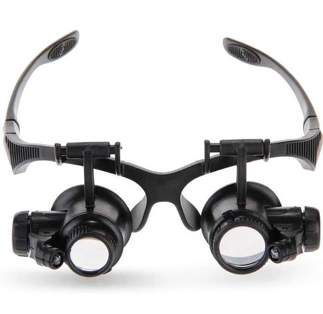 Збільшувальні бінокуляри з LED підсвічуванням Gaosuo NO. 9892G, ювелірні окуляри з лупою від компанії Гаджет Гік - Магазин гаджетів - фото 1