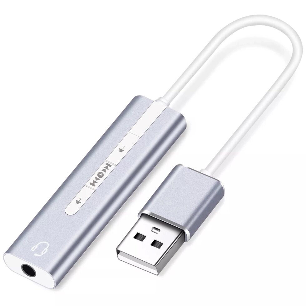 Зовнішня USB звукова карта Addap ESC-01, 3,5 мм mini Jack з регулятором гучності та плеєром від компанії Гаджет Гік - Магазин гаджетів - фото 1