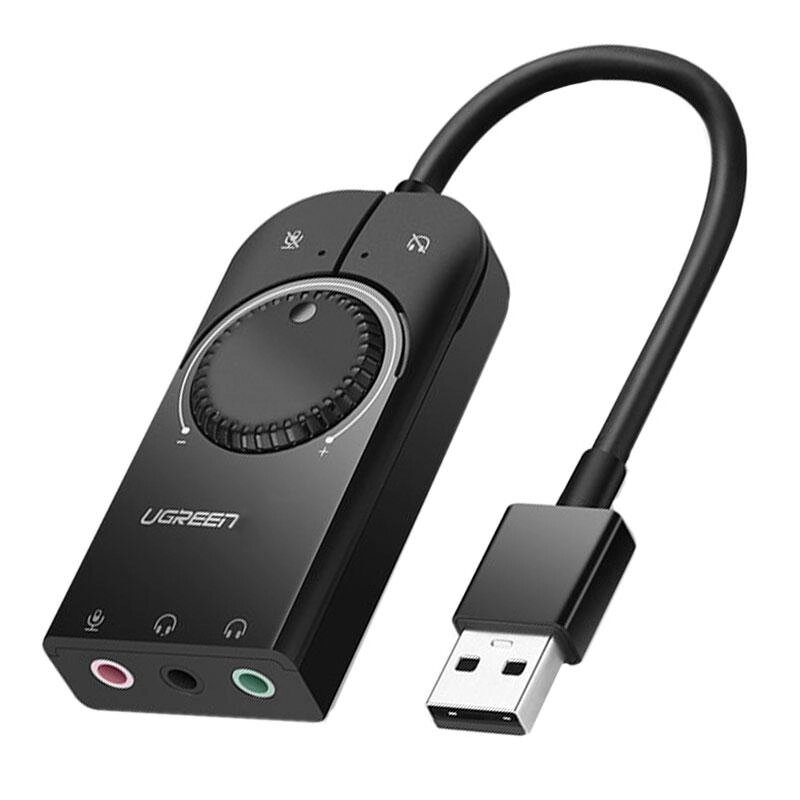 Зовнішня USB звукова карта Ugreen CM129 з регулятором гучності | Аудіо-адаптер на 3 порти 3,5 мм Jack від компанії Гаджет Гік - Магазин гаджетів - фото 1
