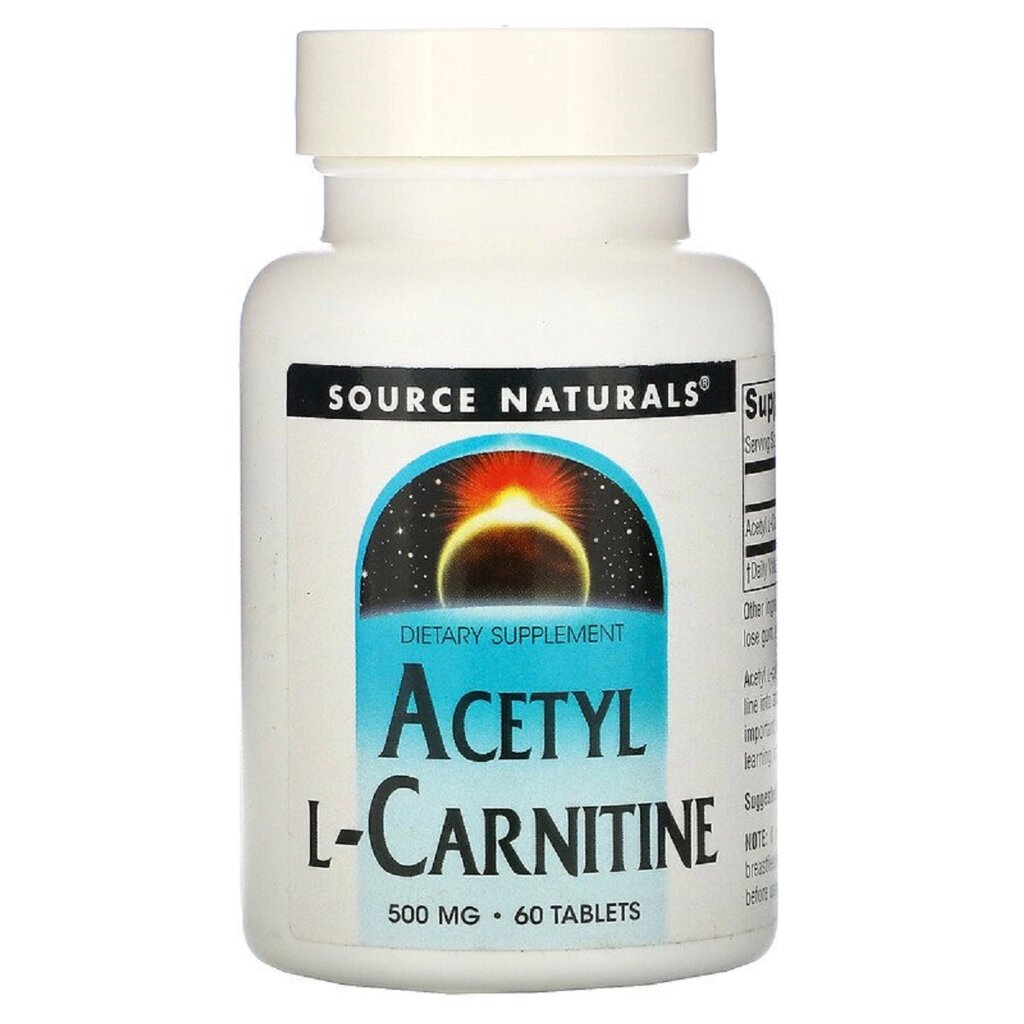 Ацетил-L-Карнітин 500 мг Acetyl L-Carnitine Source Naturals 60 таблеток від компанії Придбай - фото 1