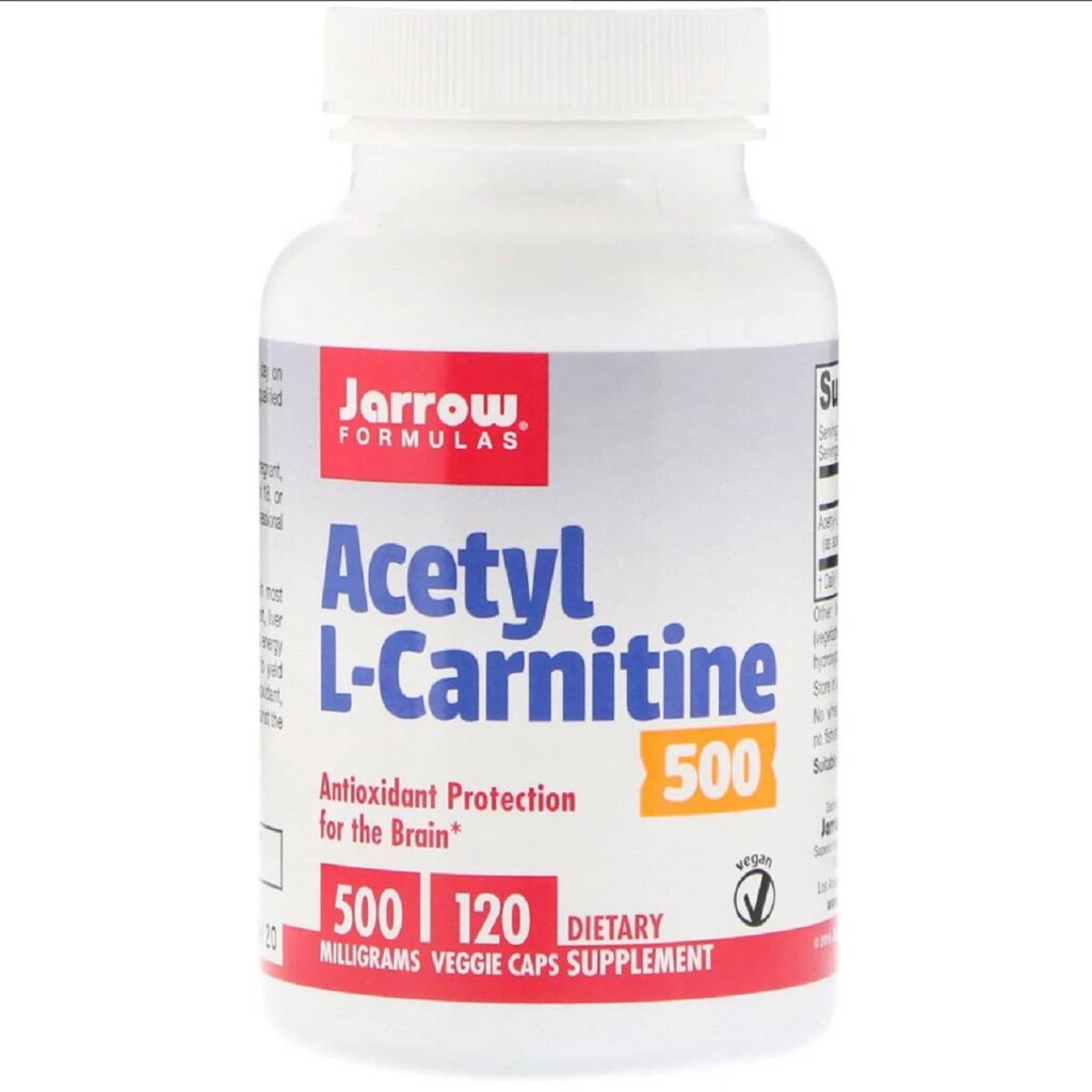 Ацетил L-Карнітін, Acetyl L-Carnitine, Jarrow Formulas, 500 мг, 120 капсул від компанії Придбай - фото 1