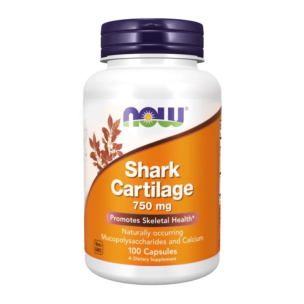 Акулій Хрящ Now Foods Shark Cartilage 750 для здоров'я Костей та Суставів у капсулах №100 від компанії Придбай - фото 1