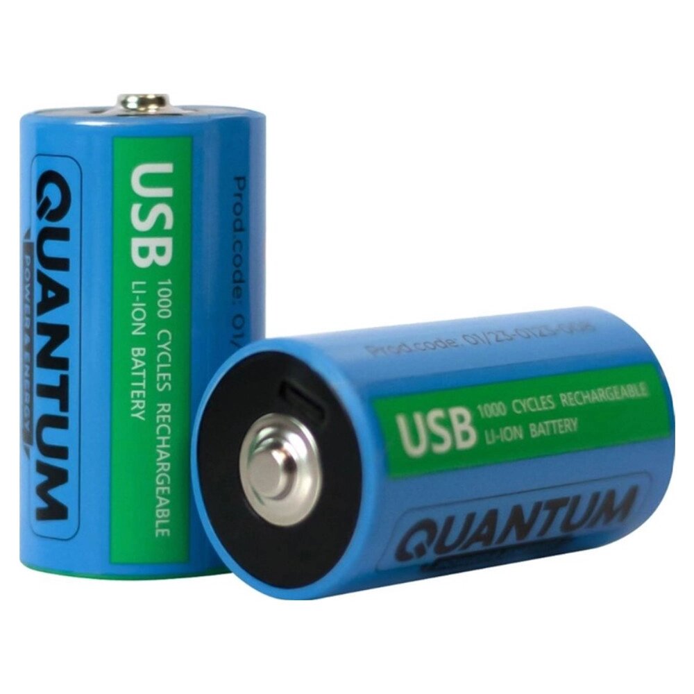 Акумулятори літій-іонні Quantum USB Li-ion D 1.5V, 5200mAh plastic case, 2шт/уп від компанії Придбай - фото 1