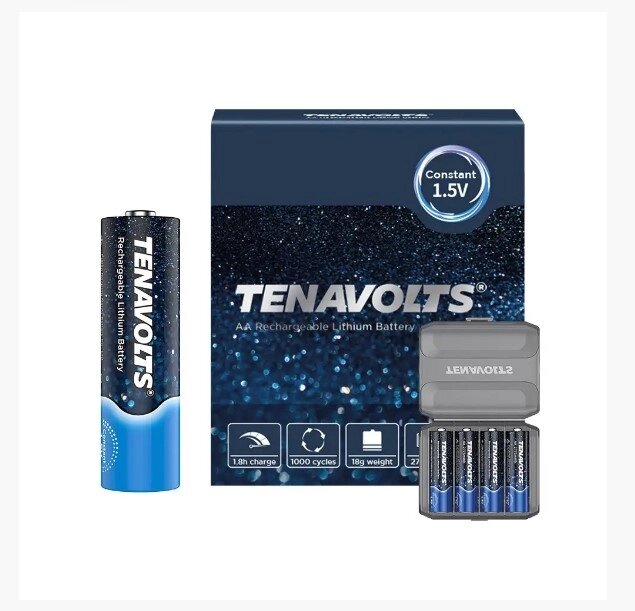 Акумулятори Tenavolts AA 1.5V 1850mAh 4шт із зарядним пристроєм від компанії Придбай - фото 1