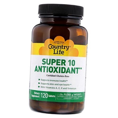 Антиоксидантний Комплекс Super 10 Antioxidant Country Life 120таб (70124003) від компанії Придбай - фото 1