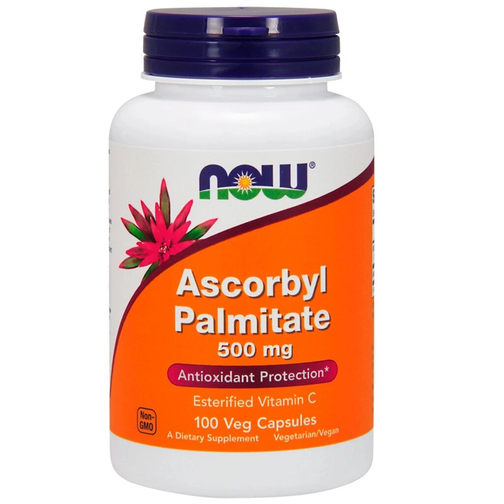 Аскорбіл Пальмітат, Ascorbyl Palmitate, Now Foods, 500 мг, 100 вегетаріанських капсул від компанії Придбай - фото 1