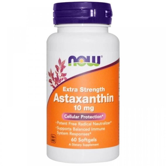 Астаксантін NOW Foods Astaxanthin 10 mg 60 Softgels від компанії Придбай - фото 1