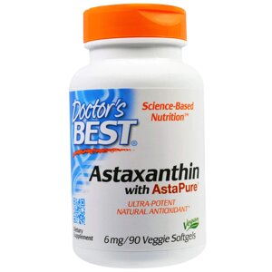 Астаксантін з AstaPure Doctor's Best 6 мг 90 капсул (5488)