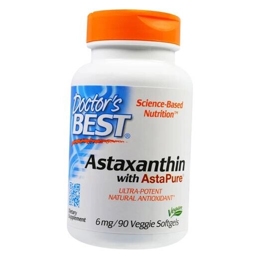 Астаксантин з AstaReal Astaxanthin 6 Doctor's Best 90вег. гелкапс (70327009) від компанії Придбай - фото 1