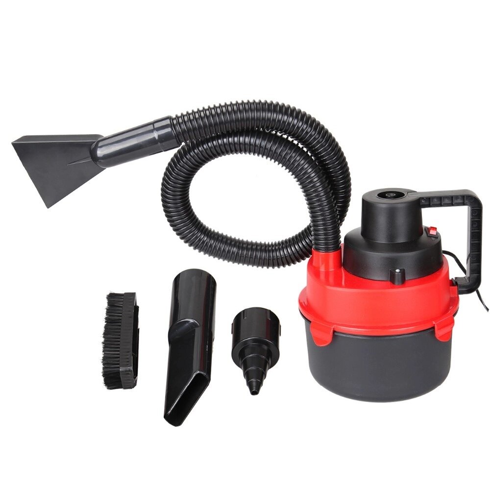 Автомобільний пилосос Turbo Vacuum Cleaner Wet Dry canister 12V з насадками Червоний від компанії Придбай - фото 1