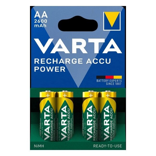 Батарейки АА VARTA ACCU AA 2600mAh BLI 4 шт (READY 2 USE), що перезаряджаються від компанії Придбай - фото 1