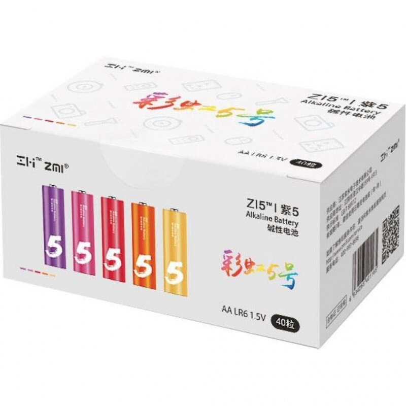 Батарейки ZMi ZI5 Rainbow AA batteries 40 шт (JZMi17AA40) від компанії Придбай - фото 1