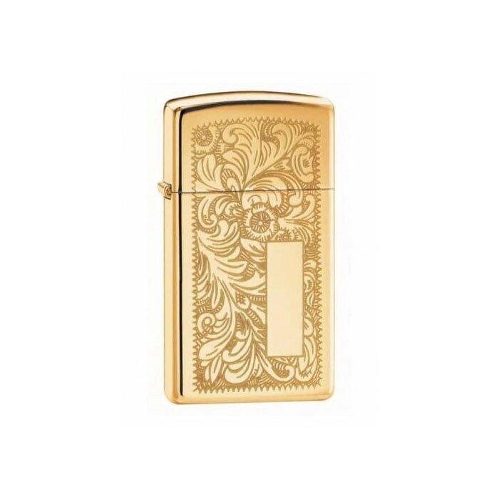 Бензинова запальничка Zippo Slim Venetian вузька Золотиста (1652B) від компанії Придбай - фото 1