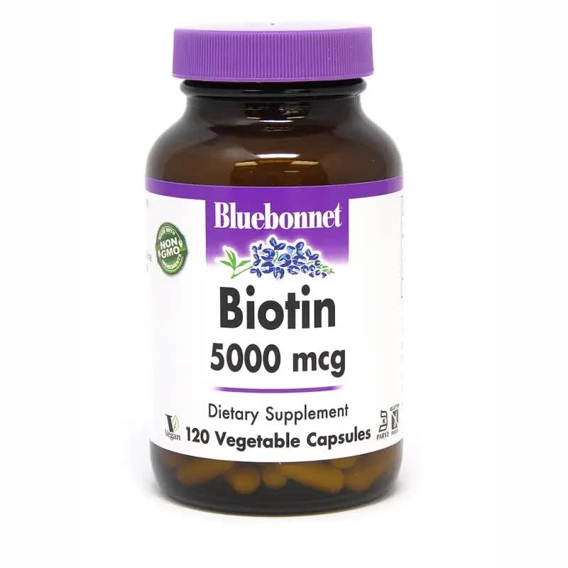 Біотин Bluebonnet Nutrition Biotin 5000 mcg 120 Veg Caps BLB0448 від компанії Придбай - фото 1