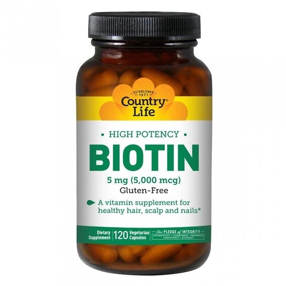 Біотин Country Life High Potency Biotin 5 mg 120 Caps від компанії Придбай - фото 1