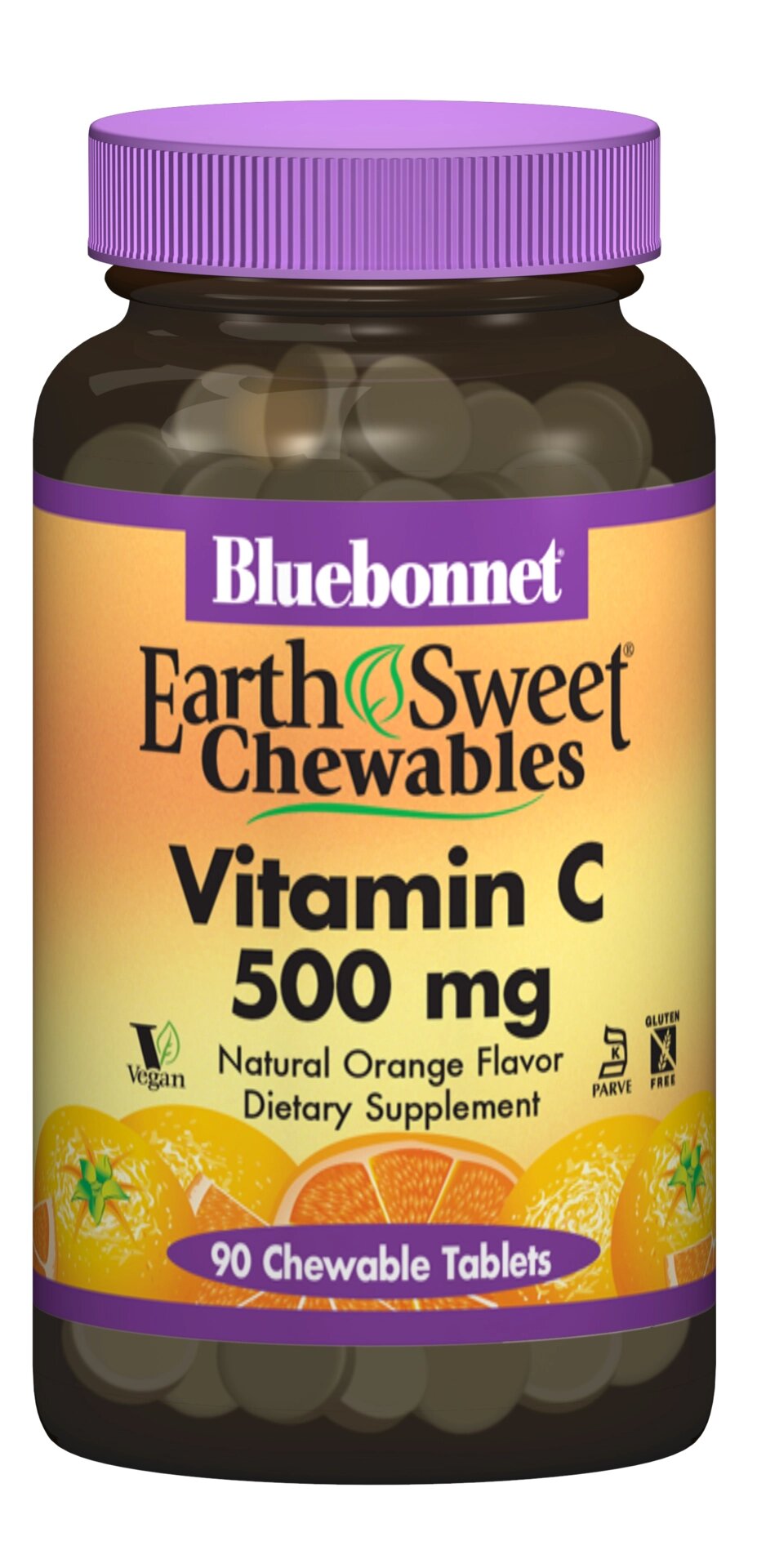 Bluebonnet Nutrition, Earth Sweet Chewables, Вітамін С 500мг, Смак Апельсина, 90 жувальних таблеток від компанії Придбай - фото 1