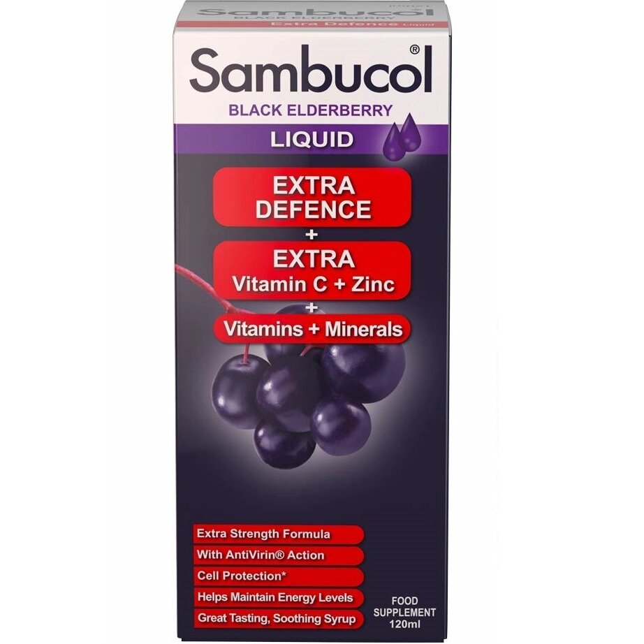 Бузина Sambucol Black Elderberry Extra Defence 120 ml /12 servings/ від компанії Придбай - фото 1