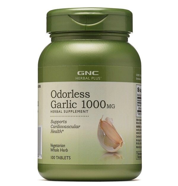 Часник GNC Herbal Plus Odorless Garlic 1000 mg 100 Tabs від компанії Придбай - фото 1