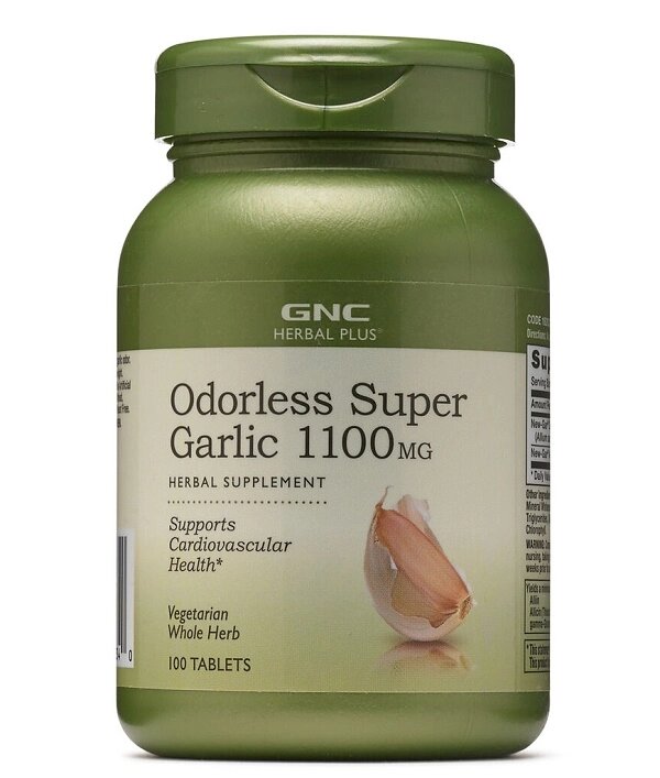 Часник GNC Herbal Plus Odorless Super Garlic 1100 mg 100 Tabs від компанії Придбай - фото 1