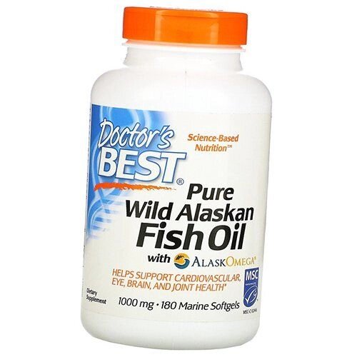 Чистий риб'ячий жир з дикої Аляски Pure Wild Alaskan Fish Oil Doctor's Best 180гелкапс (67327005) від компанії Придбай - фото 1