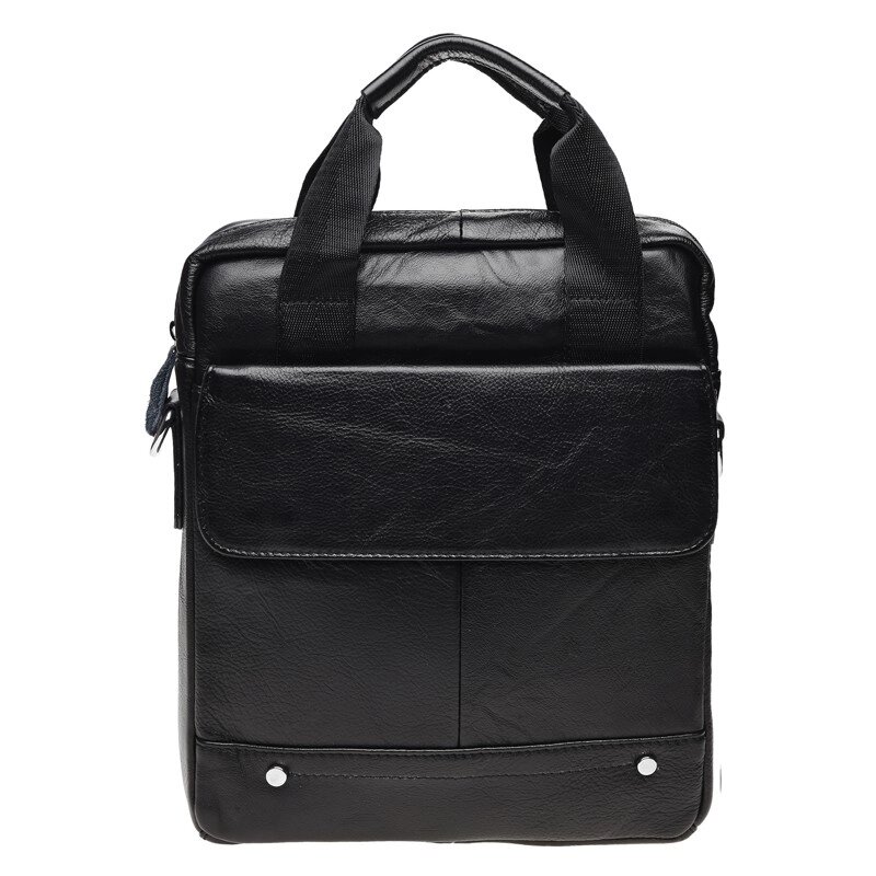 Чоловіча шкіряна сумка через плече Borsa Leather K18859-black від компанії Придбай - фото 1