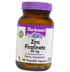 Цинк Піколінат Zinc Picolinate Bluebonnet Nutrition 100вегкапс (36393062)