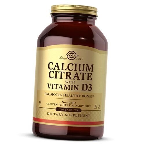 Цитрат Кальцію та Вітамін Д3 Calcium Citrate with Vitamin D3 Solgar 240таб (36313034) від компанії Придбай - фото 1